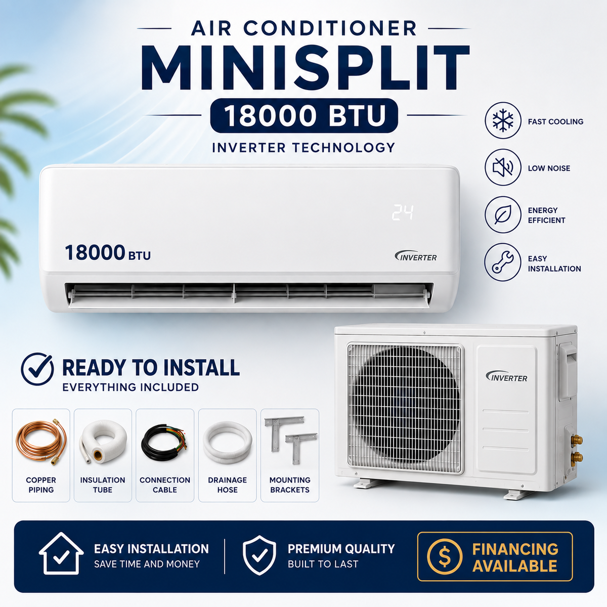 18000 BTU Inverter-Cold and Heat-EVERWELL