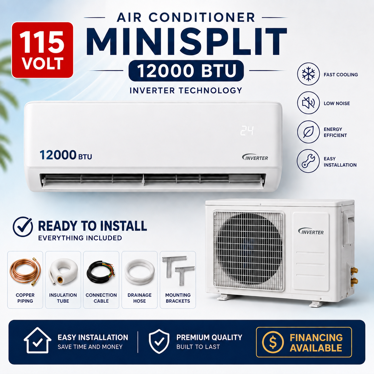 12000 BTU Inverter-Cold and Heat-EVERWELL