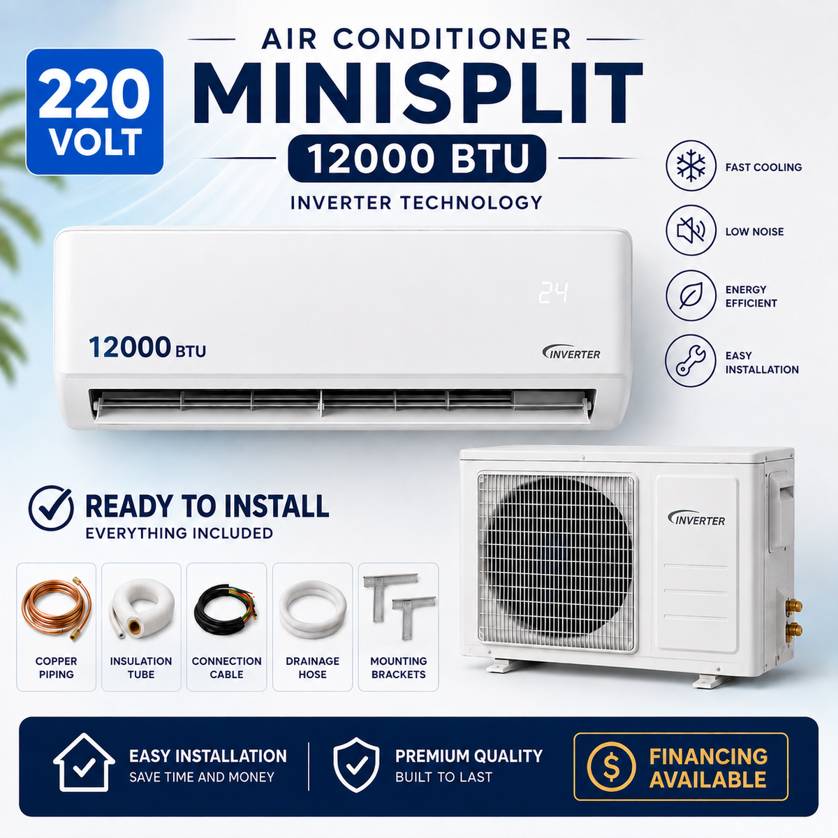 12000 BTU Inverter-Cold and Heat-EVERWELL